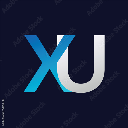 XU Letter logo design vector template.