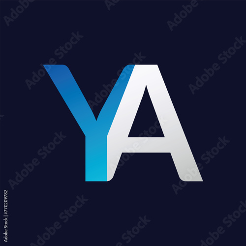 Abstract YA letter logo design template. Vector Logo Illustration.