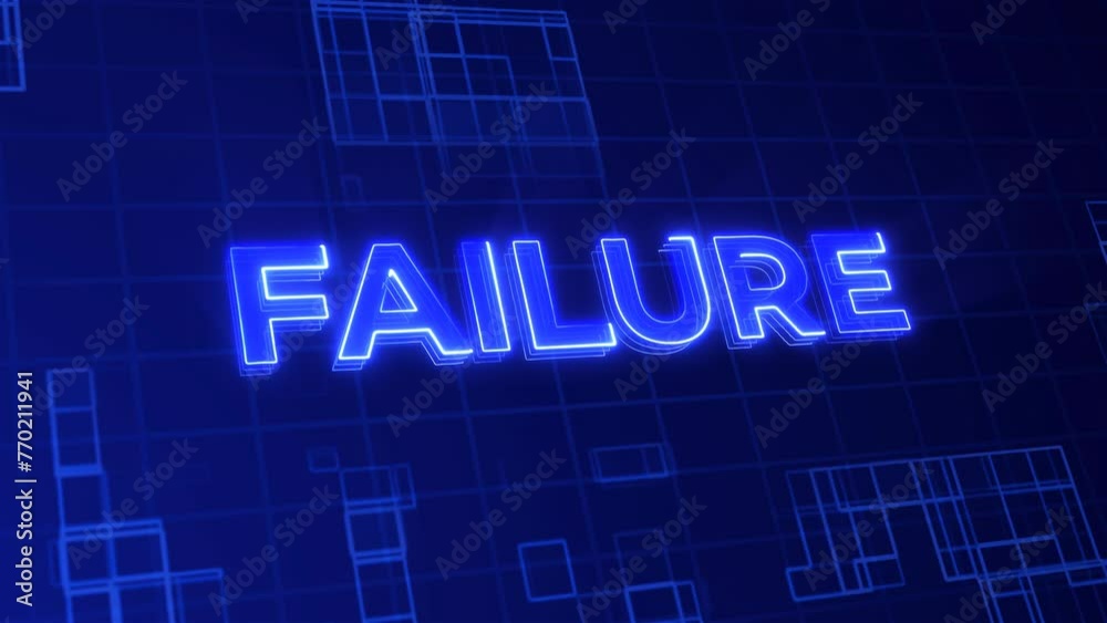 FAILURE word neon text effect digital lettering with high tech or futuristic typography FAILURE word neon text effect digital lettering with high tech or futuristic typography