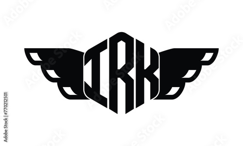IRK polygon wings logo design vector template.