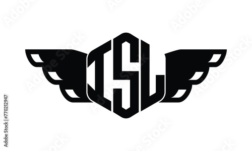 ISL polygon wings logo design vector template. photo