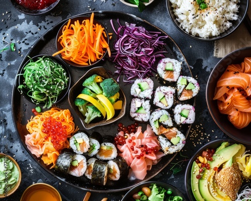Fiber-rich sushi options showcasing the importance of dietary fiber in a delicious
