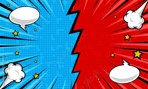 Comic versus fight template background
