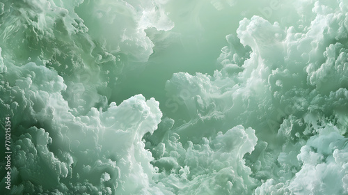 Ethereal Jade Nebula Clouds Wallpaper Background