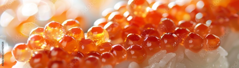 Salmon roe sushi bursting with flavor Salmon roe sushi bursting with flavor