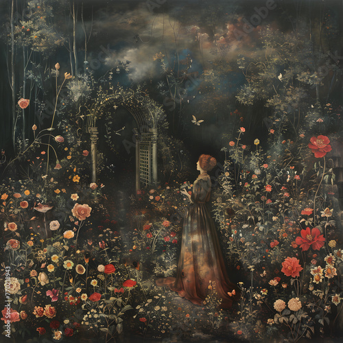 Art painting design of the enchanted garden