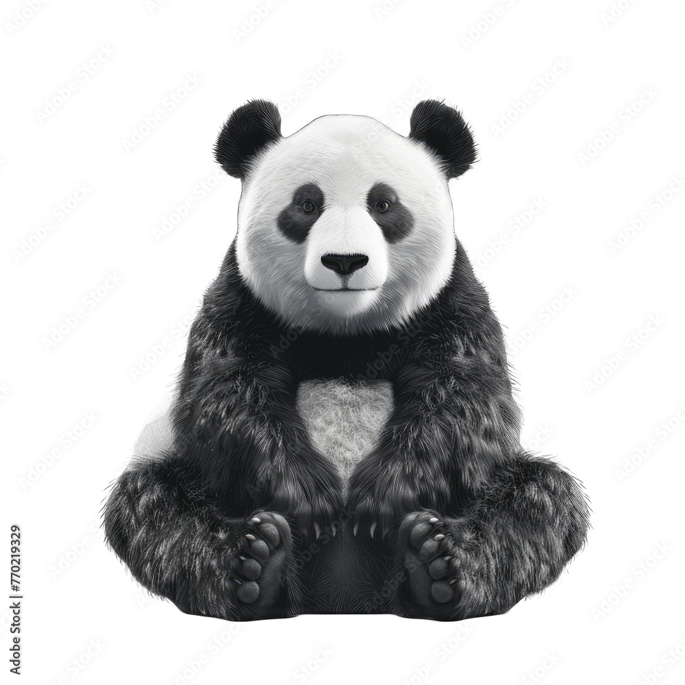 panda bear transparent background png isolated on white background