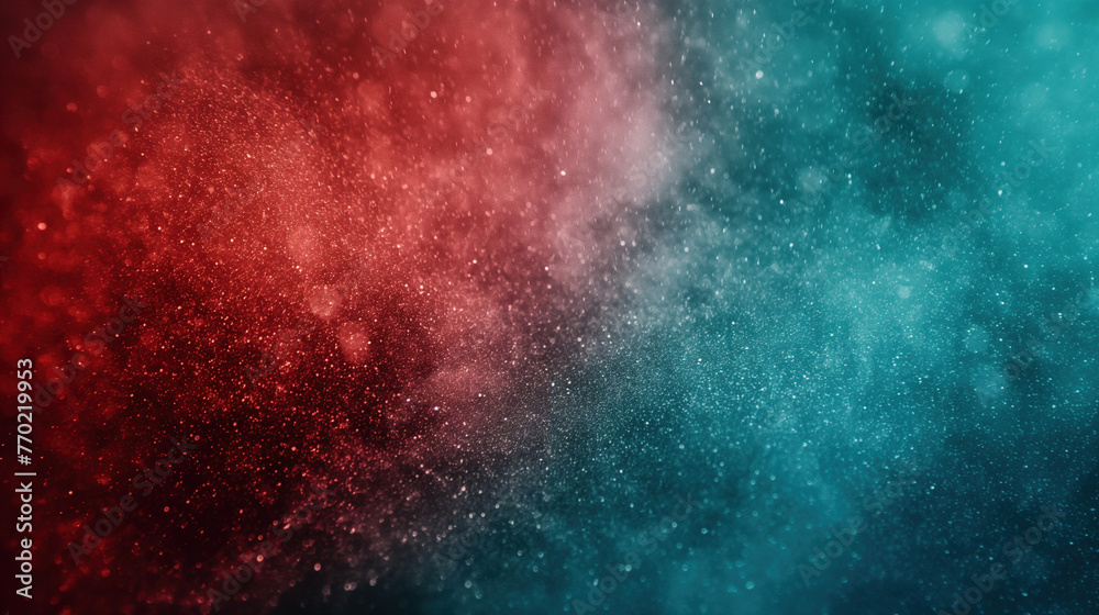 red and green gradient background with smoke