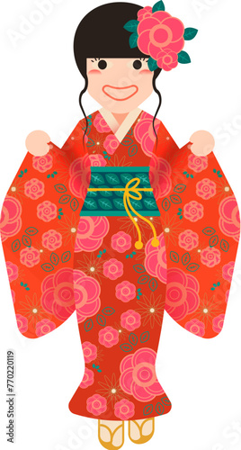 Girl with kimono