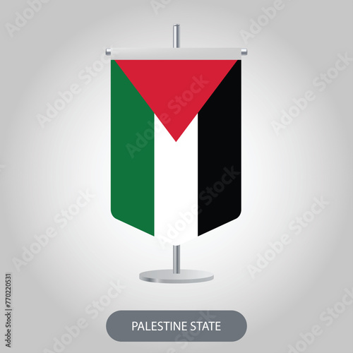 Palestine table flag icon isolated on light grey background