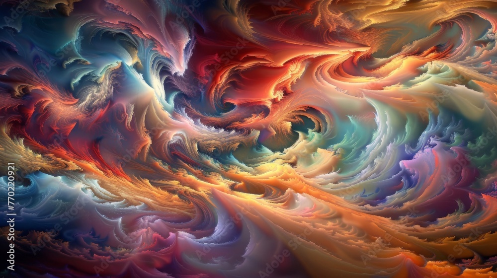 Swirling ribbons of color bursting forth in a mesmerizing explosion of vibrancy.