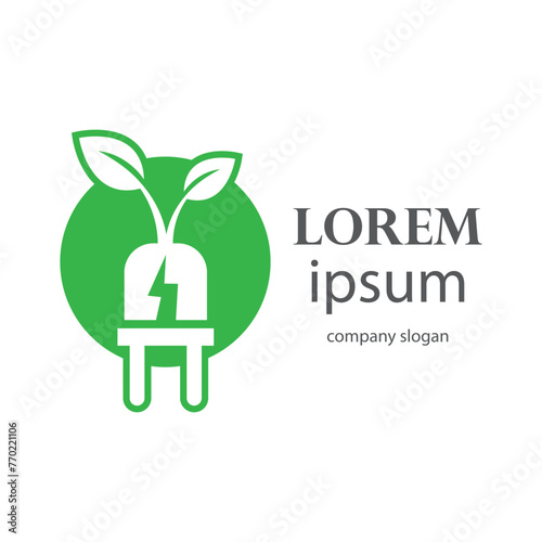 environmentally friendly electricity supply logo design
