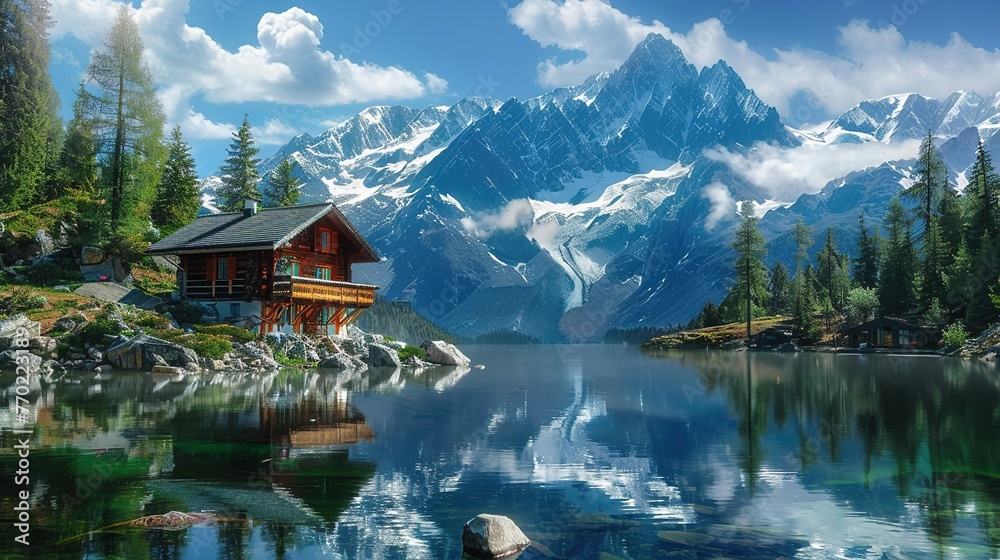 Obraz premium lake in the mountains, Landscape photography 