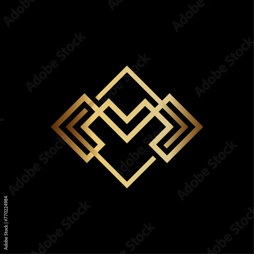 Geometric Luxury Letter M Logo