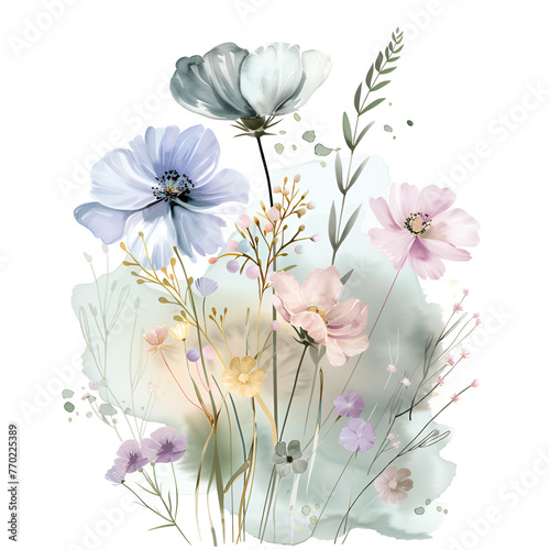 watercolor floral background © AI STOCK