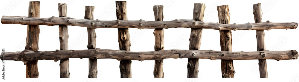 Obraz premium wood fence, cut out on transparent PNG