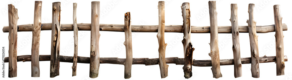 wood fence, cut out on transparent PNG wood fence, cut out on transparent PNG