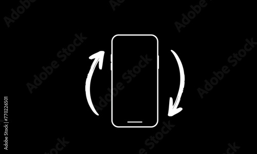 Phone  Rotation animation.isolated in black background