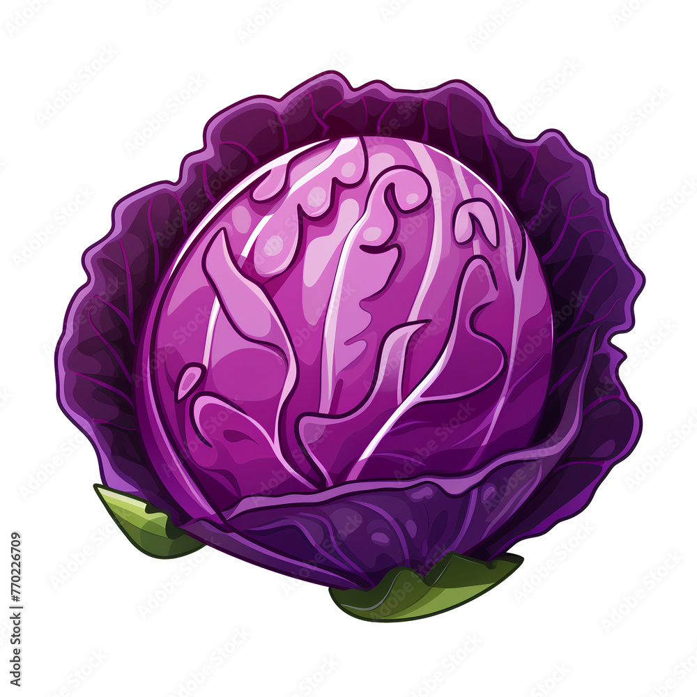 Fototapeta premium Red cabbage isolated, transparent background white background no background