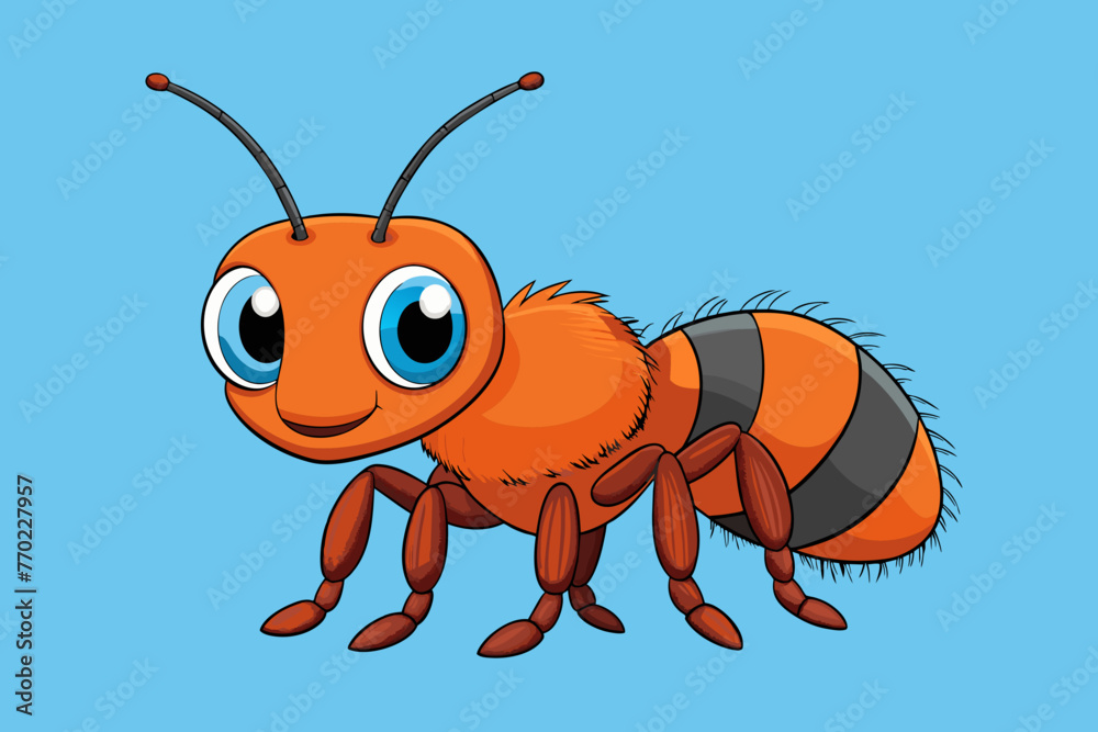 velvet ant silhouette vector illustration