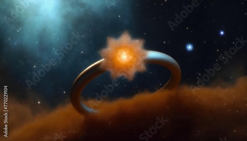 Mysterious Ringed Celestial Body in Outer Space