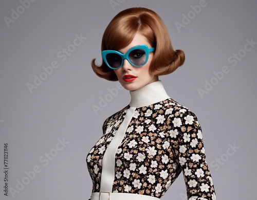 model woman dressed like in the 60s