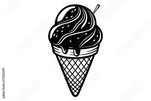 ice cream silhouette vector illustration