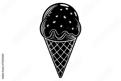 ice cream silhouette vector illustration