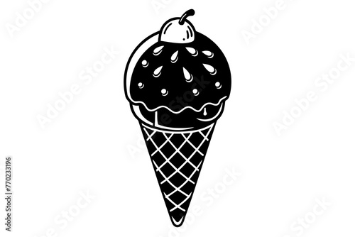 ice cream silhouette vector illustration