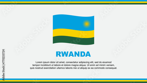 Rwanda Flag Abstract Background Design Template. Rwanda Independence Day Banner Social Media Vector Illustration. Rwanda Design