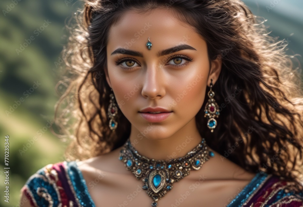 A Portrait Of Breathtakingly Gorgeous, Exotic, Beautiful Woman.
A Portrait Of Breathtakingly Gorgeous, Exotic, Beautiful Woman.