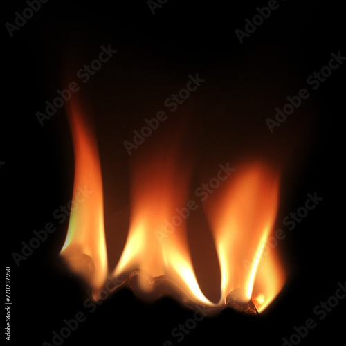 Realistic Fire Flame Overlay with black background  blaze fire flame texture.