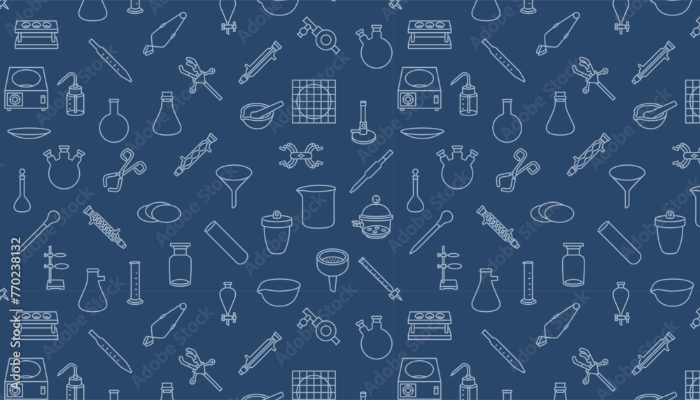 Chemistry and laboratory seamless pattern.