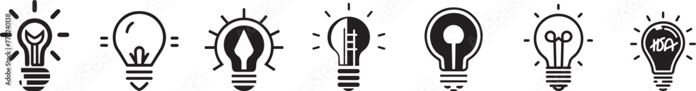 Lamp line icon set. Idea lamp icon collection. Flat style - stock vector. Set of idea sign icon. Bulb icon collection EPS10 - Stock Vector. Lamp line icon set. Idea lamp icon collection. Flat style - stock vector. Set of idea sign icon. Bulb icon collection EPS10 - Stock Vector.