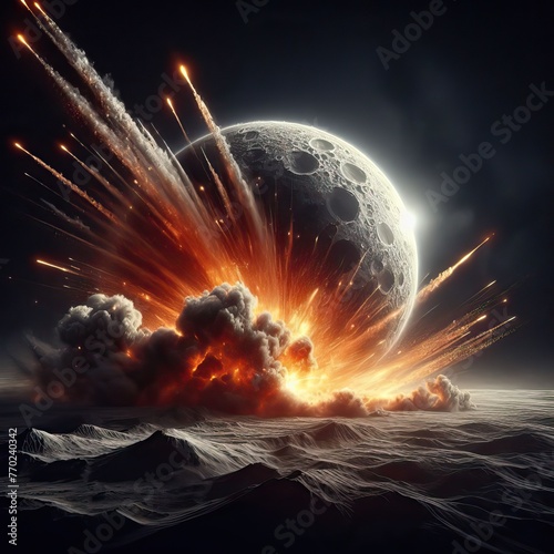 The moon explodes illustration