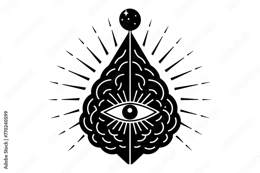pineal gland silhouette vector illustration Stock Vector | Adobe Stock