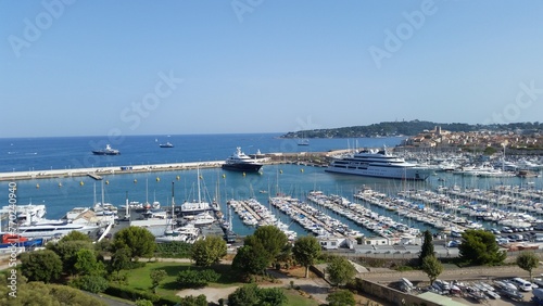 Moored boats in Antibes Vauban Harbor  ( Le quai des milliardaires )  - French Riviera - South of France photo