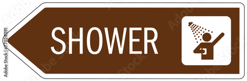 Campground directional sign shower