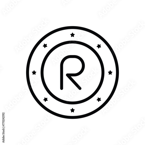 Black line icon for trademark