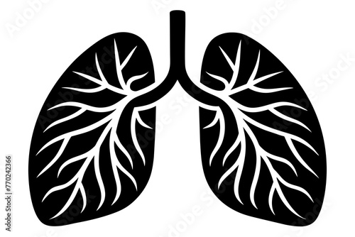 lungs silhouette vector illustration