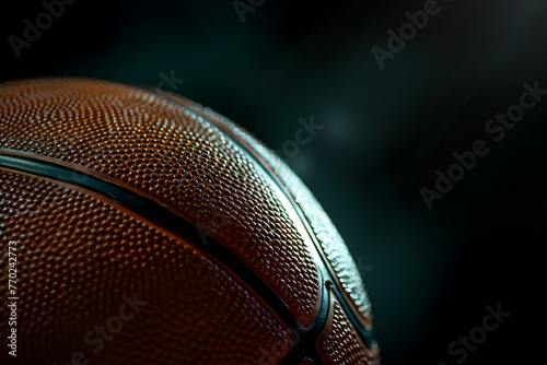 Basketball Closeup on Black Background with Space for Text © tracy