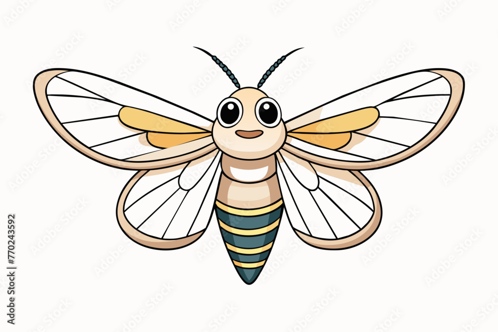 lined moth silhouette vector illustration