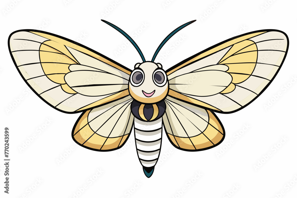 lined moth silhouette vector illustration