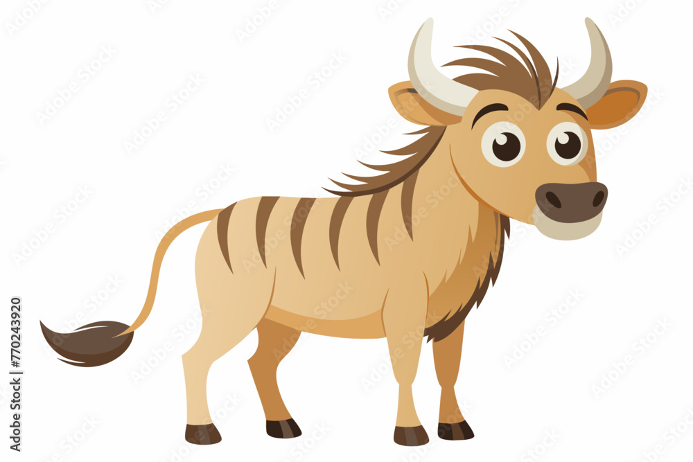 wildebeest silhouette vector illustration