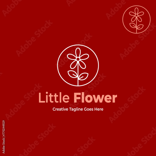 Simple and minimalistic flower logo design template, perfect for flourish shop and the like,