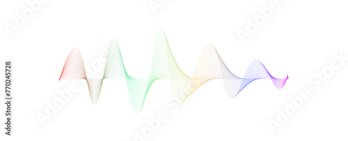 Abstract flowing wavy lines. Colorful dynamic wave. Vector design element for concept of music, party, technology, modern. radio frequency modulation, random sound wave. vector illustration