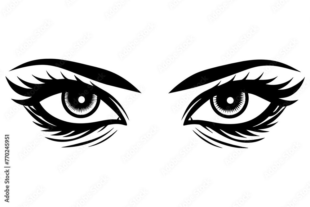 human eye silhouette vector illustration