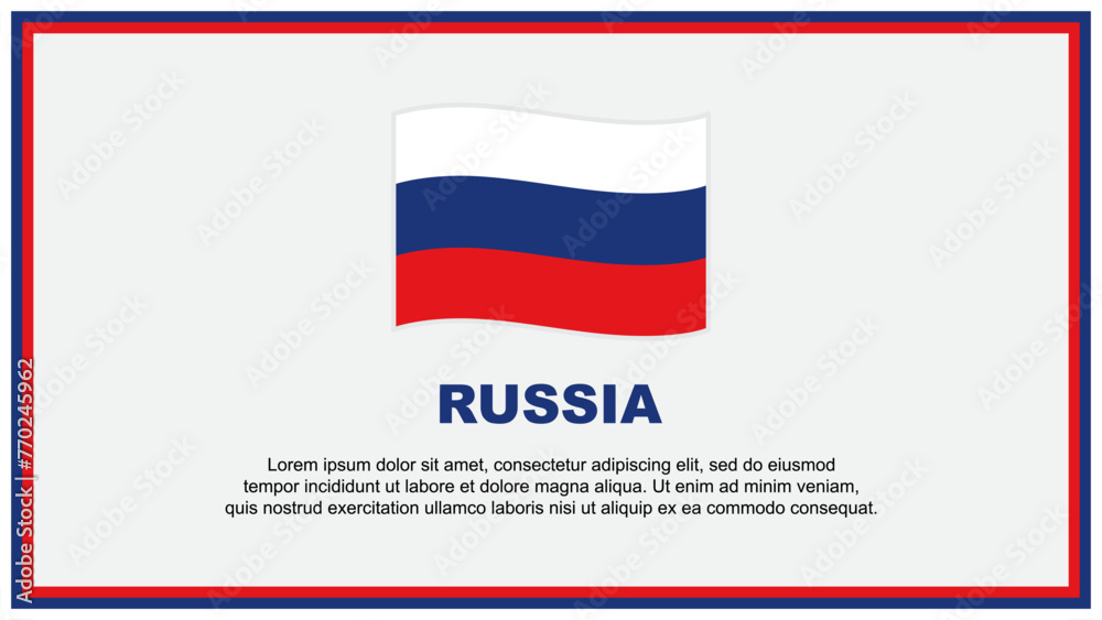 Russia Flag Abstract Background Design Template. Russia Independence Day Banner Social Media Vector Illustration. Russia Banner
