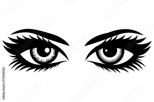 human eye silhouette vector illustration