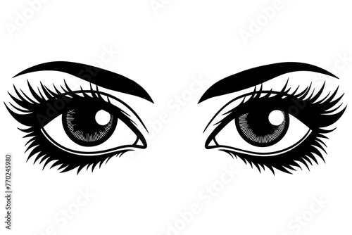 human eye silhouette vector illustration